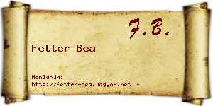 Fetter Bea névjegykártya